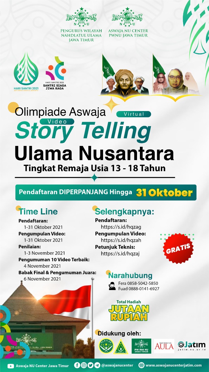 Olimpiade Aswaja Video Virtual Story Telling Ulama Nusantara tingkat SMA/MA Sederajat
